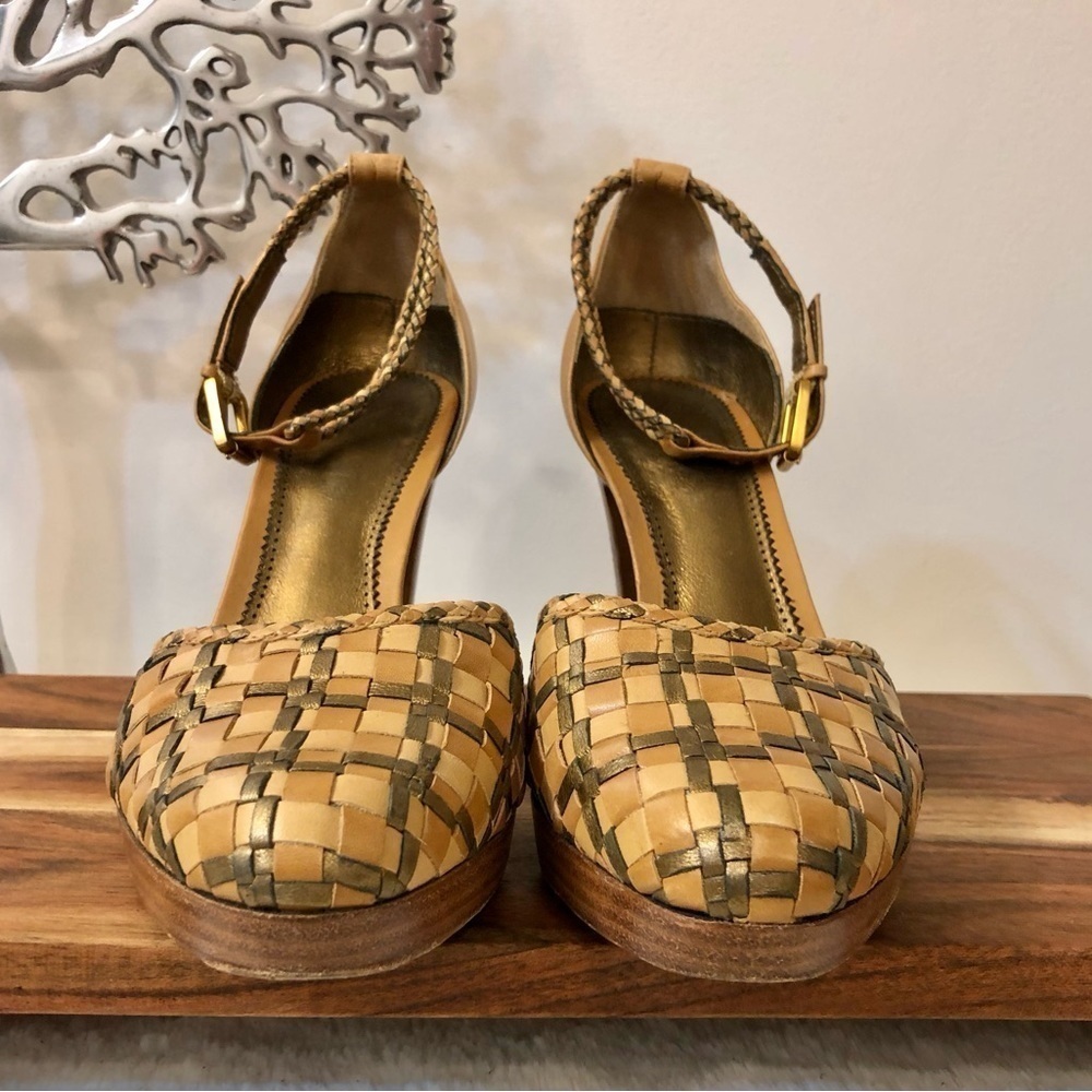 J Vincent Woven Leather Platform Heels - Picture 3 of 12